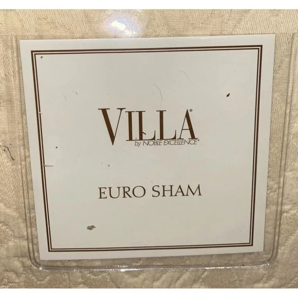 Villa by Noble Excellence San Marino light Beige Euro Pillow Sham NEW‎